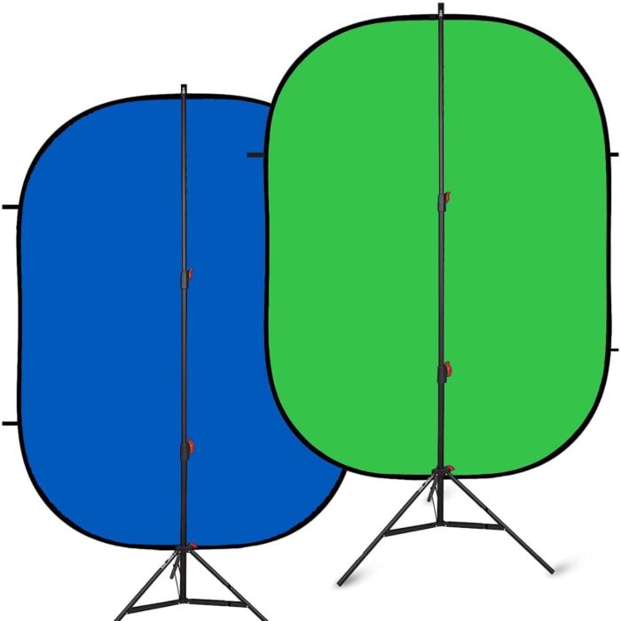 Life of Photo 150x200cm Reversible Blue and Green Chromakey Pop Up Background with Lencarta 265cm Lightweight Patented Light Stand